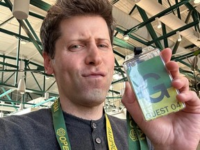 'First and last time I ever wear one of these," tweeted Sam Altman on Nov. 19.
