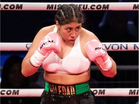 Jeanette Zacarias Zapata in a welterweight fight at IGA Stadium in Montreal on Aug. 28 2021.