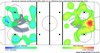 The shot heat map from Saturday's Canucks vs. Wild game.