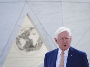 "We'll see how that flies," Canada's ambassador at the United Nations Bob Rae said, off camera, after telling the UN general assembly that Canada supports the "humanitarian ceasefire" in the Israel-Hamas conflict.