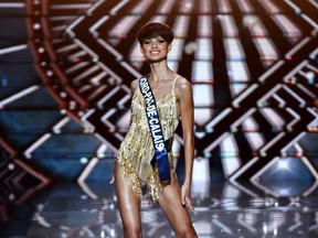 Miss France 2024, Eve Gilles (Miss Nord-Pas-de-Calais), performs on stage during the Miss France 2024 beauty pageant in Dijon, central-eastern France, on December 16, 2023.