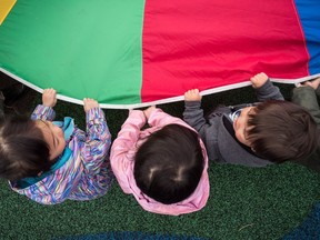 Children play at a daycare in Coquitlam, B.C.