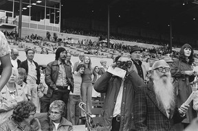 Exhibition Park Race Track, 1979 by Diane Evans. The silver print is part of an exhibition of Evans' photography at the polygon Gallery in North Vancouver that runs to Feb. 25, 2024.