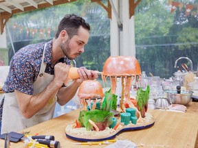 Season seven winner of The Great Canadian Baking Show Loïc Fauteux-Goulet of Creston puts the finishing touches on his finale bake, an underwater illusion cake.