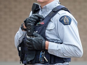 File photo of a body-worn camera on a police officer.
