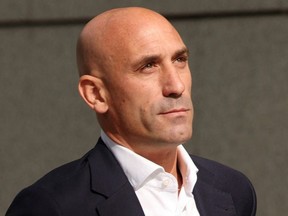 FILE: Former president of the Spanish football federation Luis Rubiales arrives at the Audiencia Nacional court in Madrid on September 15, 2023.