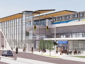 Rendering of the Clayton Station at 190 Street and Fraser Highway.