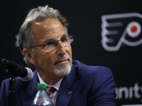 Philadelphia Flyers coach John Tortorella looks on during a news conference Friday, May 12, 2023, in Philadelphia.