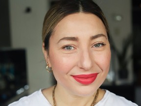 Nadia Albano creates an updated statement lip look.