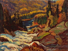 The new book J.E.H. MacDonald Up Close by Kate Helwig and Alison Douglas looks into the details of how experts exposed controversial sketches by Group of Seven painter, J.E.H. MacDonald as counterfeit. The sketches were donated to the Vancouver Art Gallery in 2015. The sketch shown here is Unknown, Sketch after Falls, Montreal River, n.d., oil on paperboard, Collection of the Vancouver Art Gallery.