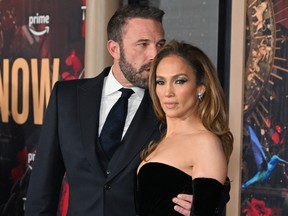 Jennifer Lopez and Ben Affleck attend Amazon's "This is Me... Now: A Love Story" premiere at the Dolby theatre in Hollywood.