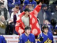 Canadian singer Justin Bieber lived out his childhood dreams at Saturday’s NHL All-Star Game in Toronto. But his jacket was the source of much amusement online.