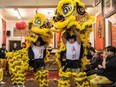 Two new lions are blessed and given life during a lion eye-dotting ceremony at the Hon Hsing Athletic Club in Vancouver on Jan. 27, 2024. The lions will be used for upcoming lunar new years parade in Chinatown, which is celebrating its 50th anniversary this year.