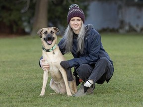 Tanya Ebach and Memphis in Vancouver on Tuesday. The three-year-old will appear in a locally shot Kawasaki commercial airing during Super Bowl Sunday on Feb. 11.