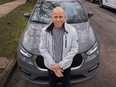 Jay Shapka with his rental car in Vancouver on Feb. 19.