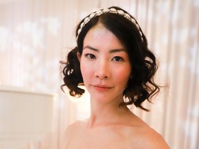 Three ballet-inspired bridal hair looks created by Nadia Albano.