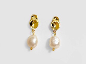 Be that girl (or person) with the pearl earring with this baroque design from the Vancouver brand Barebone.