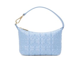 This sweet satin bag ticks a few trend boxes in one, simply chic style.