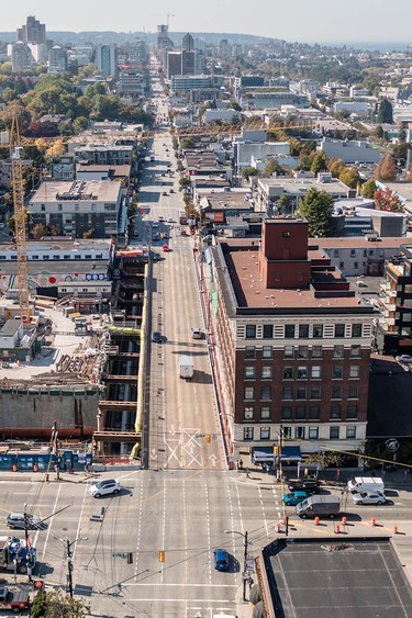 An aerial view of the future Mount Pleasant Station.