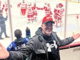 RCMP Const. Rick O'Brien's wife Nicole Longacre-O'Brien and her stepson, Isaac, attending a Detroit Red Wings game in the late officer's honour.