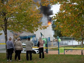 File photo of the fire at Hazel Trembath Elementary School in Port Coquitlam.