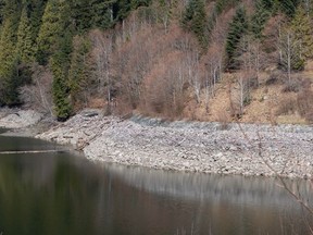 Capilano reservoir in North Vancouver, B.C., March 5, 2024. (Arlen Redekop / Postmedia staff photo)