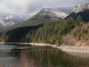 Capilano reservoir in North Vancouver, B.C., March 5, 2024. (Arlen Redekop / Postmedia staff photo)