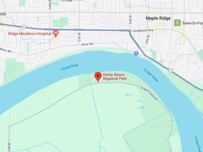 A 65-year-old man is dead after the boat he was operating struck a metal tide pole in the Derby Reach area of Langley on Saturday.