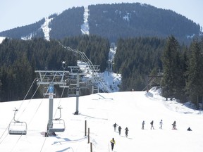 Whistler Blackcomb ski resort says a "serious incident" over the weekend has claimed the life of a Vancouver woman. Children make their way up Whistler Mountain to toboggan in Whistler, B.C., Sunday, March 15, 2020.