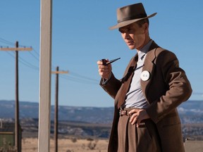 Cillian Murphy is seen here in the titular role of Oppenheimer. Christopher Nolan’s film is a good bet to continue its award season dominance and sweep Academy Awards.