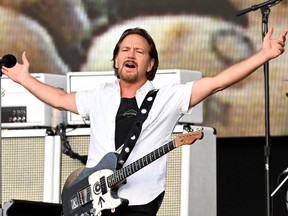 Eddie Vedder of Pearl Jam performs on stage as American Express Presents BST Hyde Park, in Hyde Park July 8, 2022 in London, England.