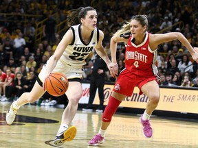 Guard Caitlin Clark of the Iowa Hawkeyes.