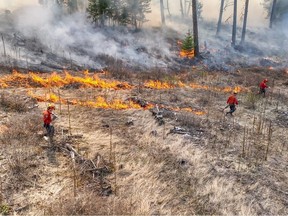 B.C. Wildfire Service crews recently conducted a prescribed burn near Kettle River about three kilometres northwest of Rock Creek. Last year, the B.C. Wildfire Service employed 568 full-time permanent staff and 1,592 seasonal staff.