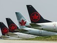 Air Canada planes at Pearson International Airport in Toronto.
