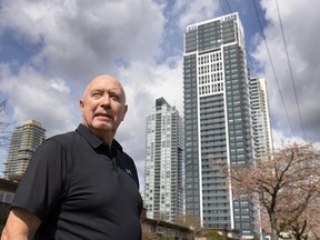 “In general people don’t like the density,” says Burnaby Mayor Mike Hurley. Photo: Hurley near Metrotown's office and residential highrise hub on April 3, 2024.