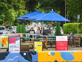 The plaza at Cambie and 17th Avenue in Vancouver is one of six year-round sites where the public can drink alcohol. There is also one seasonal site.