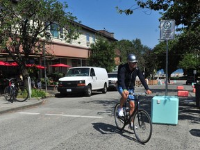 The City of Vancouver's pilot of first pedestrian-friendly open street on Yew Street between Cornwall Avenue and West 1st Avenue which is open to pedestrians, cyclists are cars, started at the end of June 2023.
