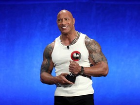 Dwayne Johnson receives the National Association of Theatre Owners' Spirit of the Industry Award last month in Las Vegas.