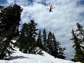 An 80-year-old hiker was rescued off a trail behind Grouse Mountain Friday. Photo: North Shore Rescue/Facebook.