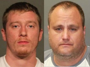 Kamloops RCMP are warning the public about two men who they believe could be the targets of future violence: Justin Christopher Hunt (left) and Cameron Ronald Cole. RCMP handouts