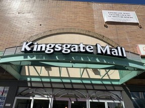 The sign for the Kingsgate Mall, which turned 50 years old this yeat.
