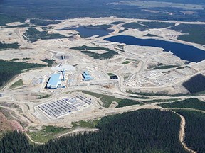 Aerial shot shows Thompson Creek Metals Mount Milligan copper and gold mine in B.C.s Northern Interior.