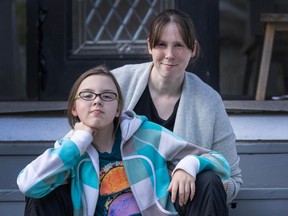 Kristin Hopkins and daughter Avery in Vancouver. Avery is profoundly gifted but devastated that she won't be able to apply to a university transition program because it has been paused.