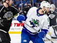 The Abbotsford Canucks and Ontario Reign battle in Game 2 of their AHL playoff series on Sunday, May 5, 2024.