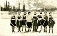The 1921-22 Vancouver Amazons women's hockey team at the Banff Winter Carnival, Feb. 1922. Courtesy BC Sports Hall of Fame.