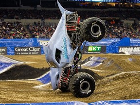 Expect more moves like this from the Megalodon truck at the Monster Jam 2024 weekend in Vancouver on Sept. 28 and 29.