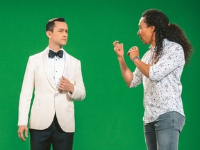 Cole Walliser, right, is pictured working on set with actor Joseph Gordon-Levitt.