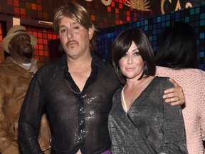 Kurt Iswarienko and Shannen Doherty attend Casamigos Halloween Party on Oct. 27, 2017 in Los Angeles.