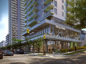 An artist's rendering of the twin towers that will be built on the site of the old Mountain Equipment Co-op store on the 100-block of West Broadway. (Submitted/ City of Vancouver).