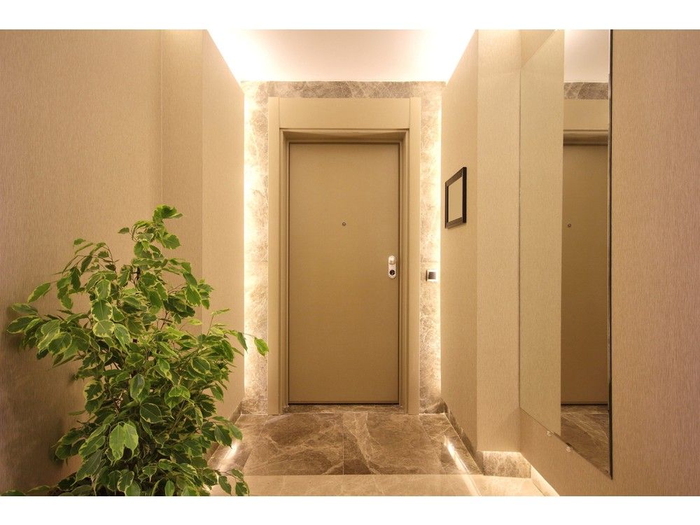 condo hallway and door of unit